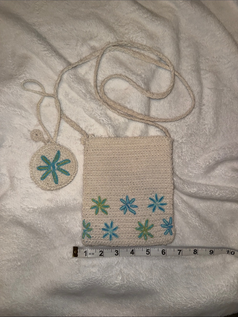 Xhilaration Cream Crochet Wristlet with Woven Trim
